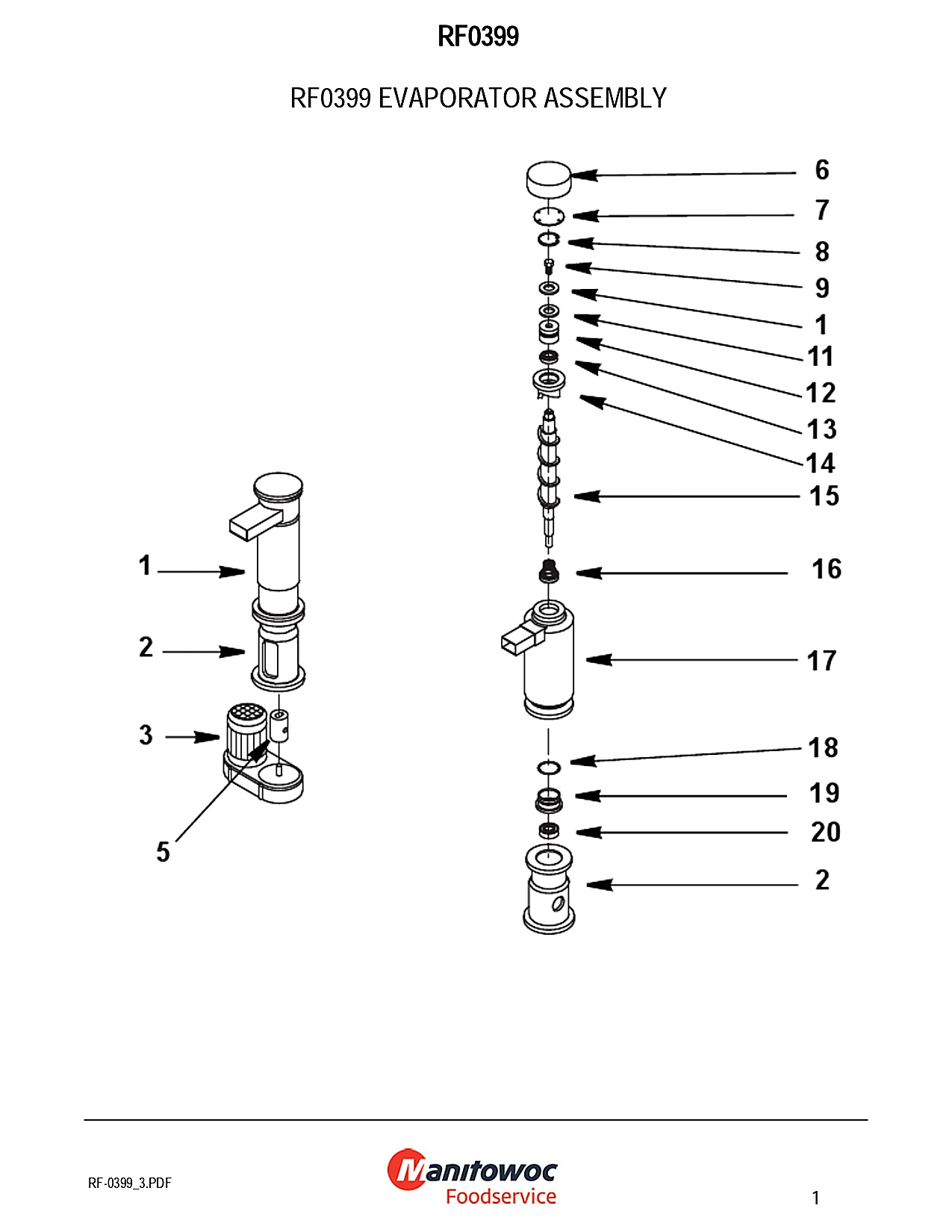 RF0399 Evaporator Assembly