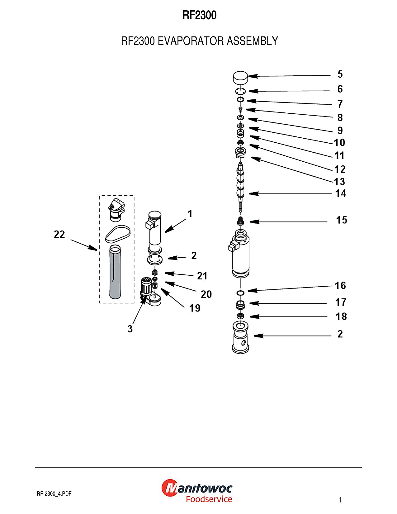 RF2300 Evaporator Assembly