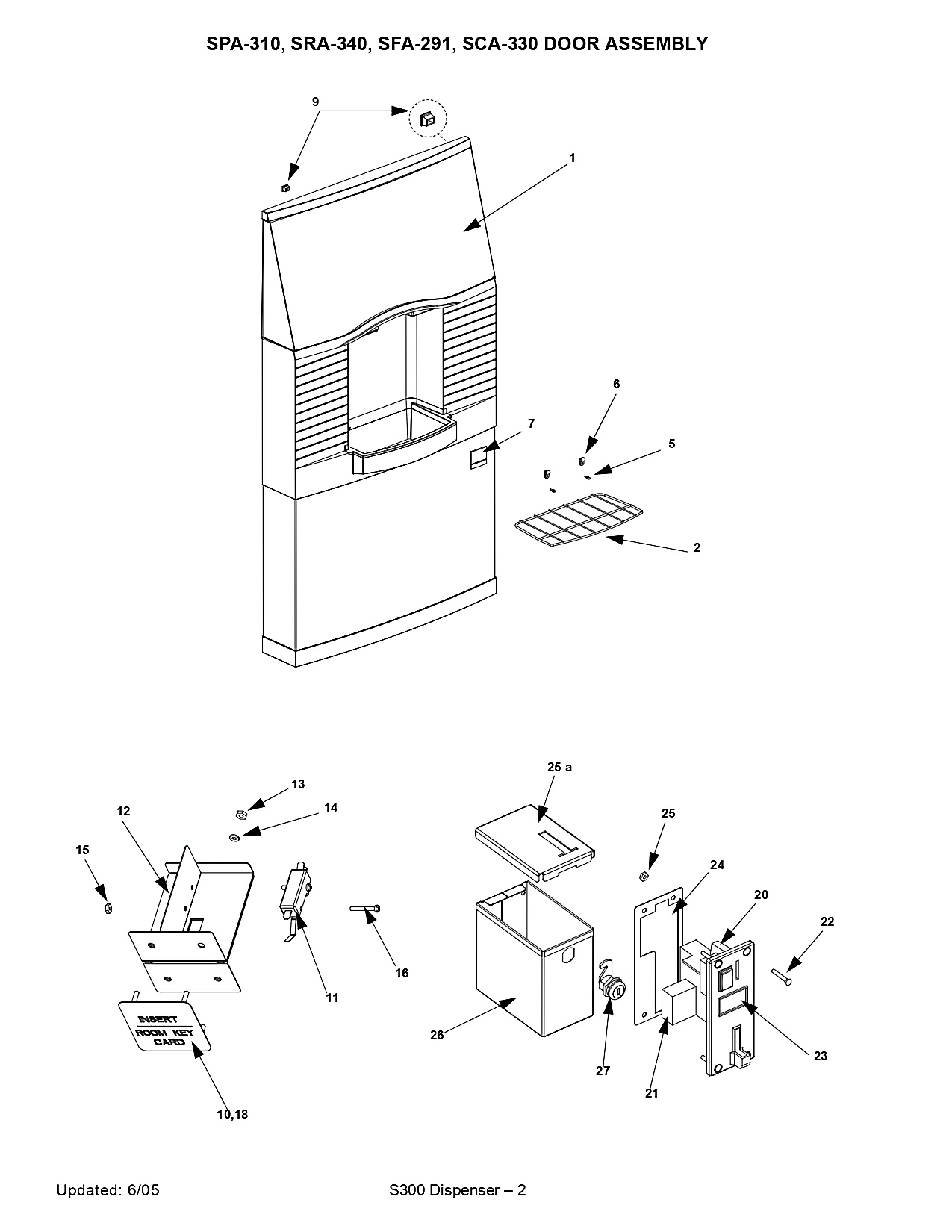 SPA-310, SRA-340, SFA-291, SCA-330 DOOR ASSEMBLY