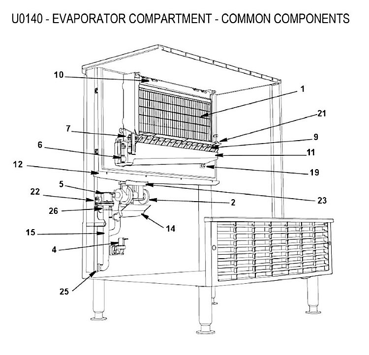 Manitowoc Ice U0140 - EVAPORATOR COMPARTMENT - COMMON COMPONENTS