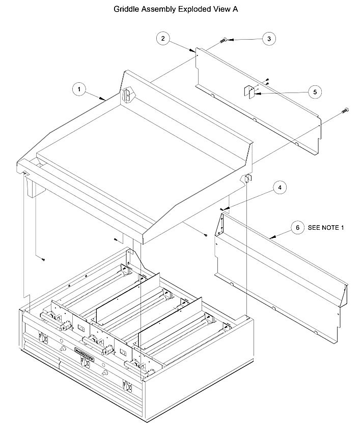 Griddle Assembly Exploded View A1