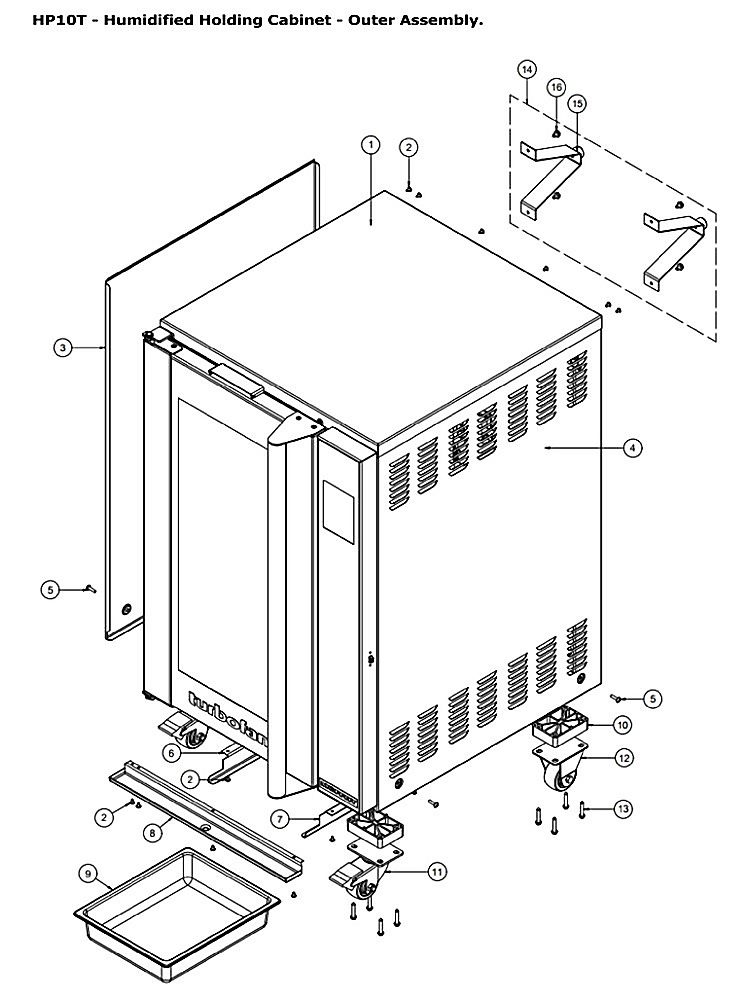HP10T - Humidified Holding Cabinet - Element / Motor / Lights.