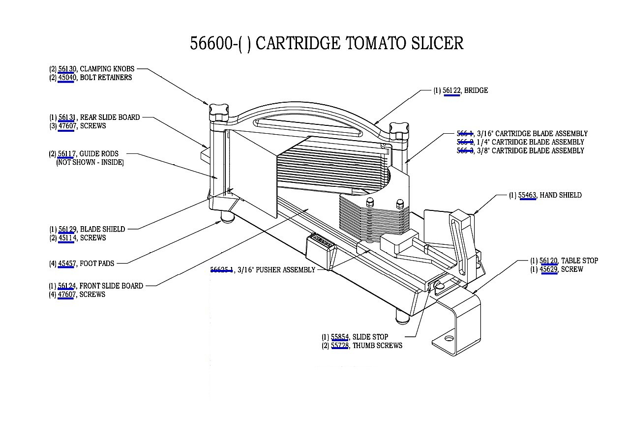 56600-l CARTRIDGE TOMATO SLICER