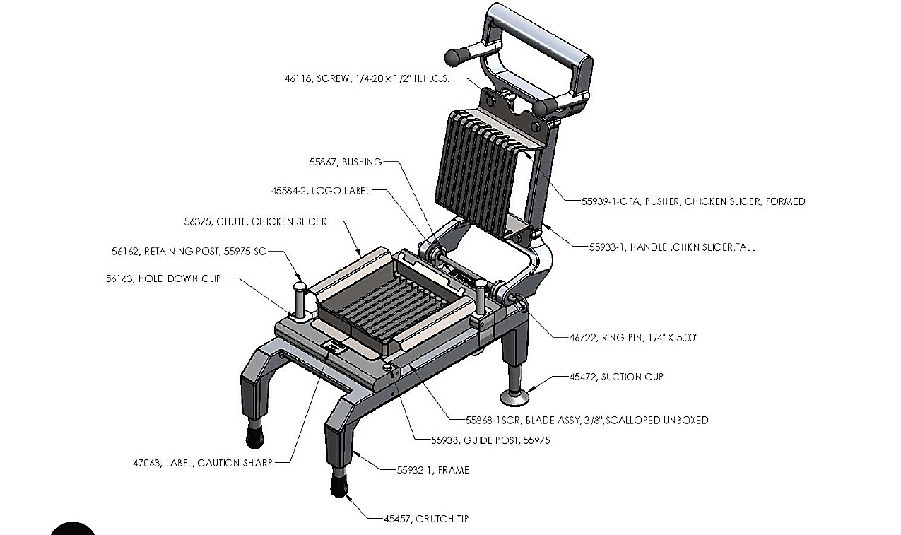 55975-1SC-CFA Chicken Slicer, Sharp, 3/8� Slices