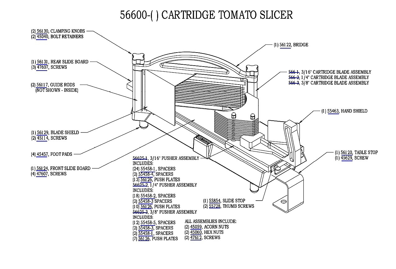 56600 -( )  CARTIDGE TOMATO SLICER