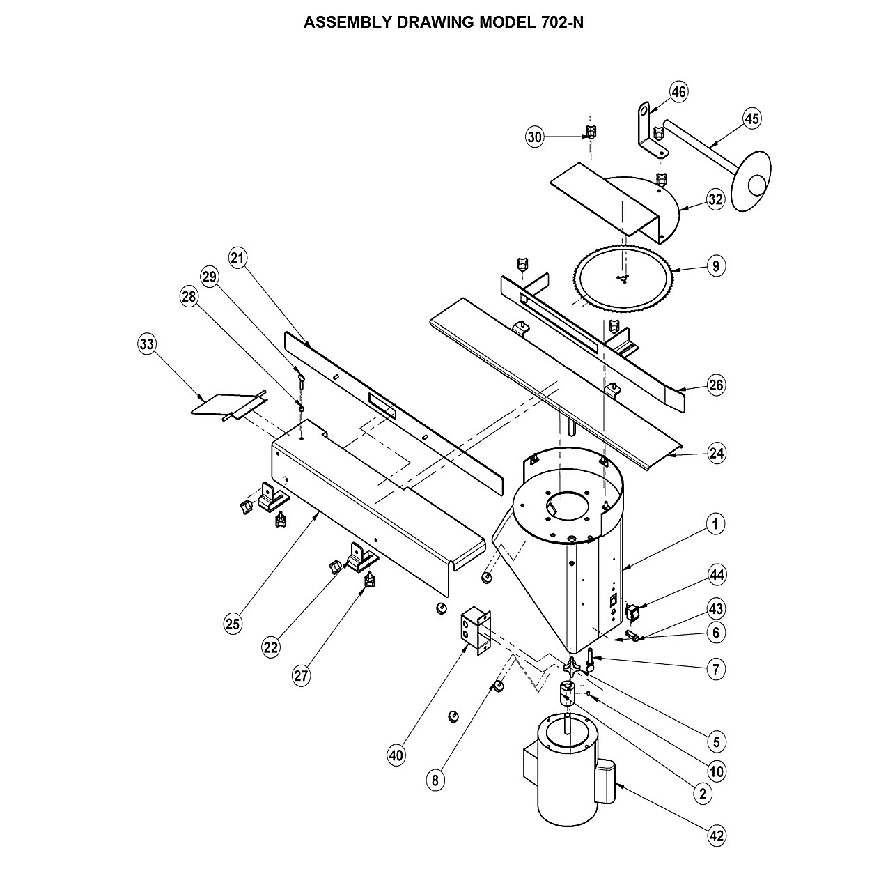 ASSEMBLY DRAWING MODEL 702-N