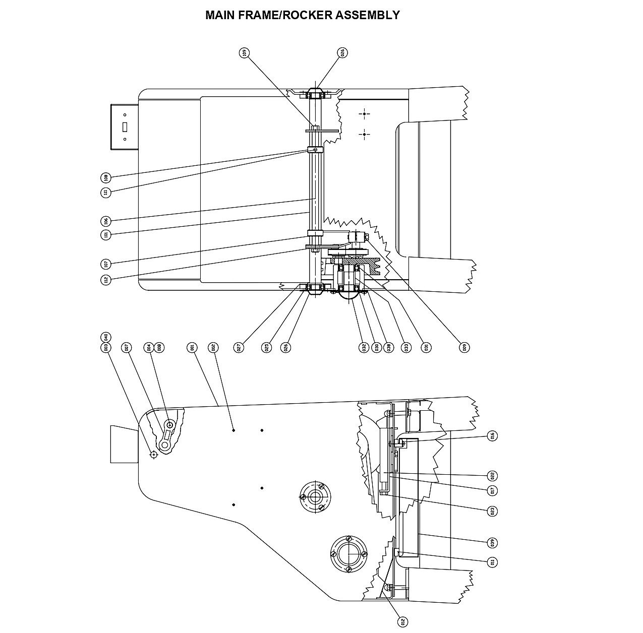 MAIN FRAME/ROCKER ASSEMBLY