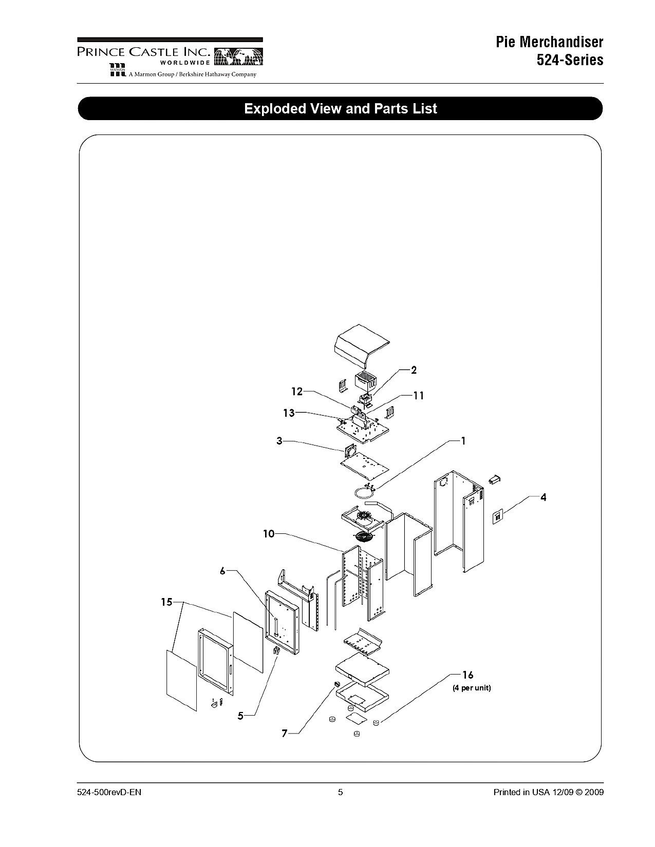 Exploded View and Parts List