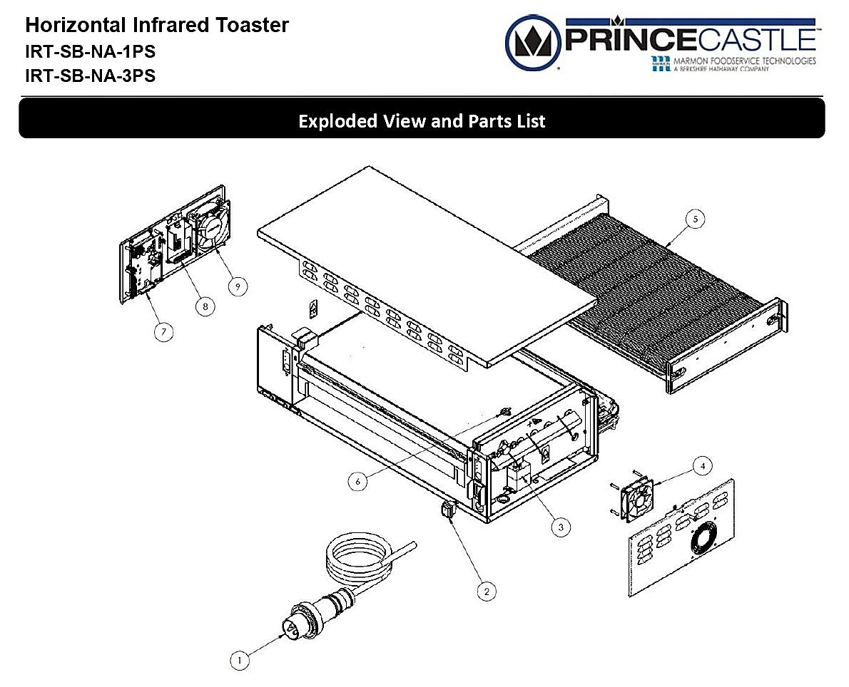 Horizontal Infrared Toaster - IRT-SB-NA-1PS