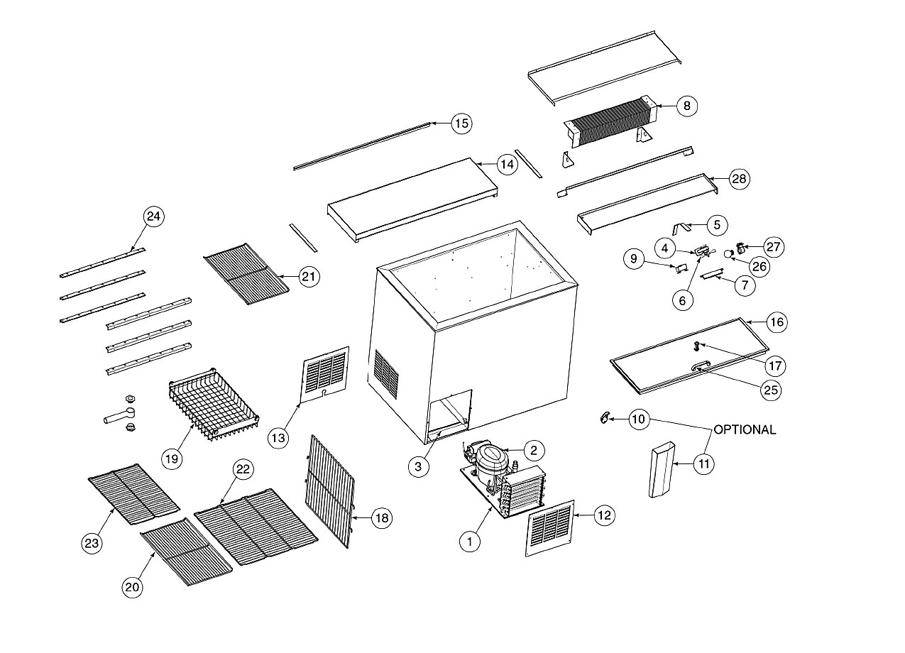 REPLACEMENT PARTS - FLAT TOP BOTTLE COOLERS