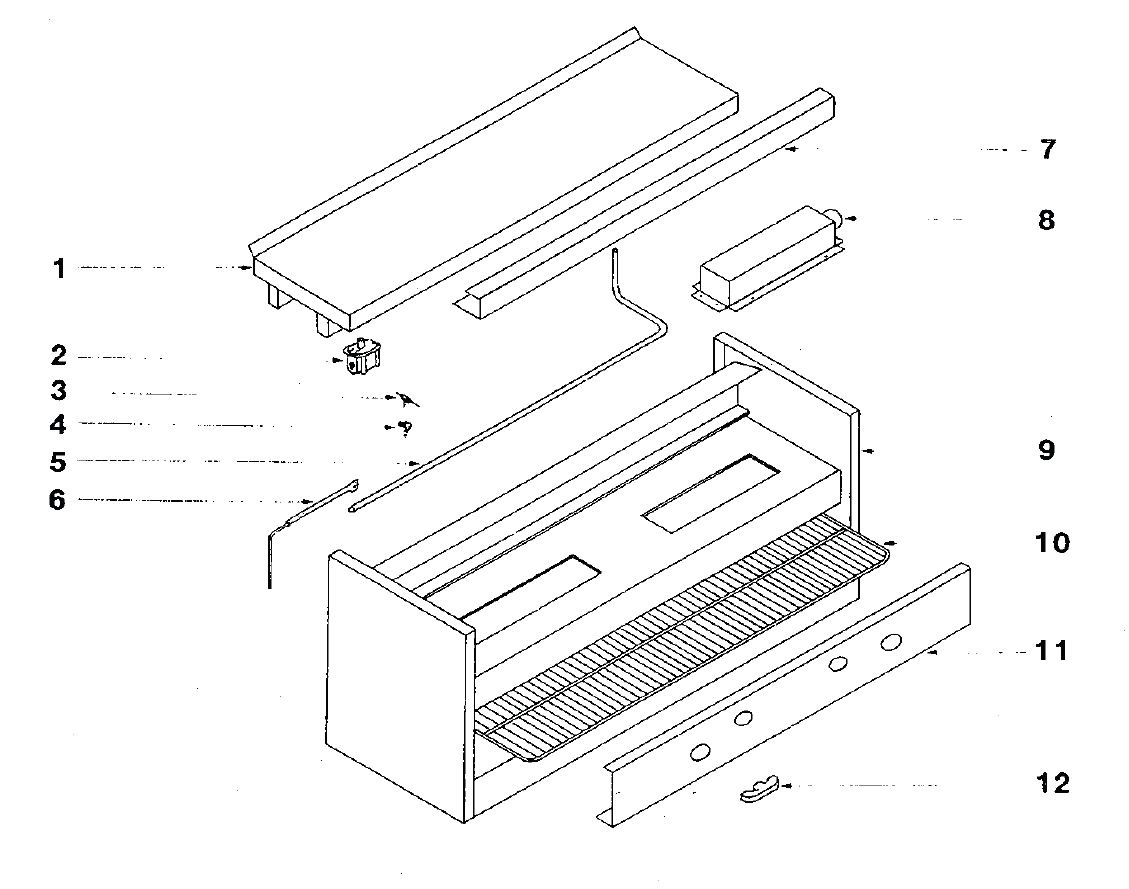 RDCM Cheese Melter Broiler Parts List