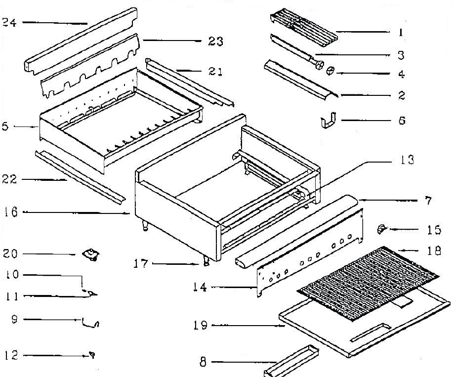 Radiant Broiler Parts List