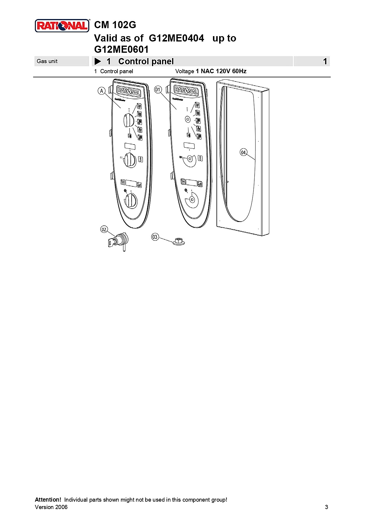 1 Control panel