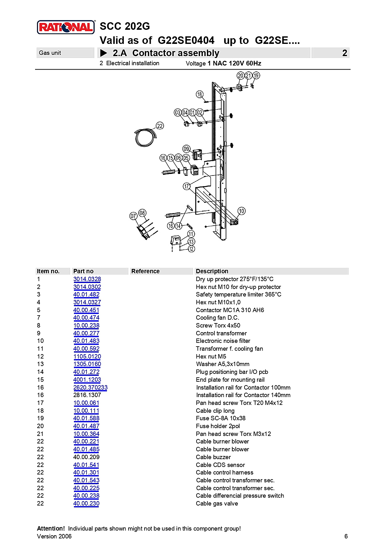 Rational A Contactor assembly