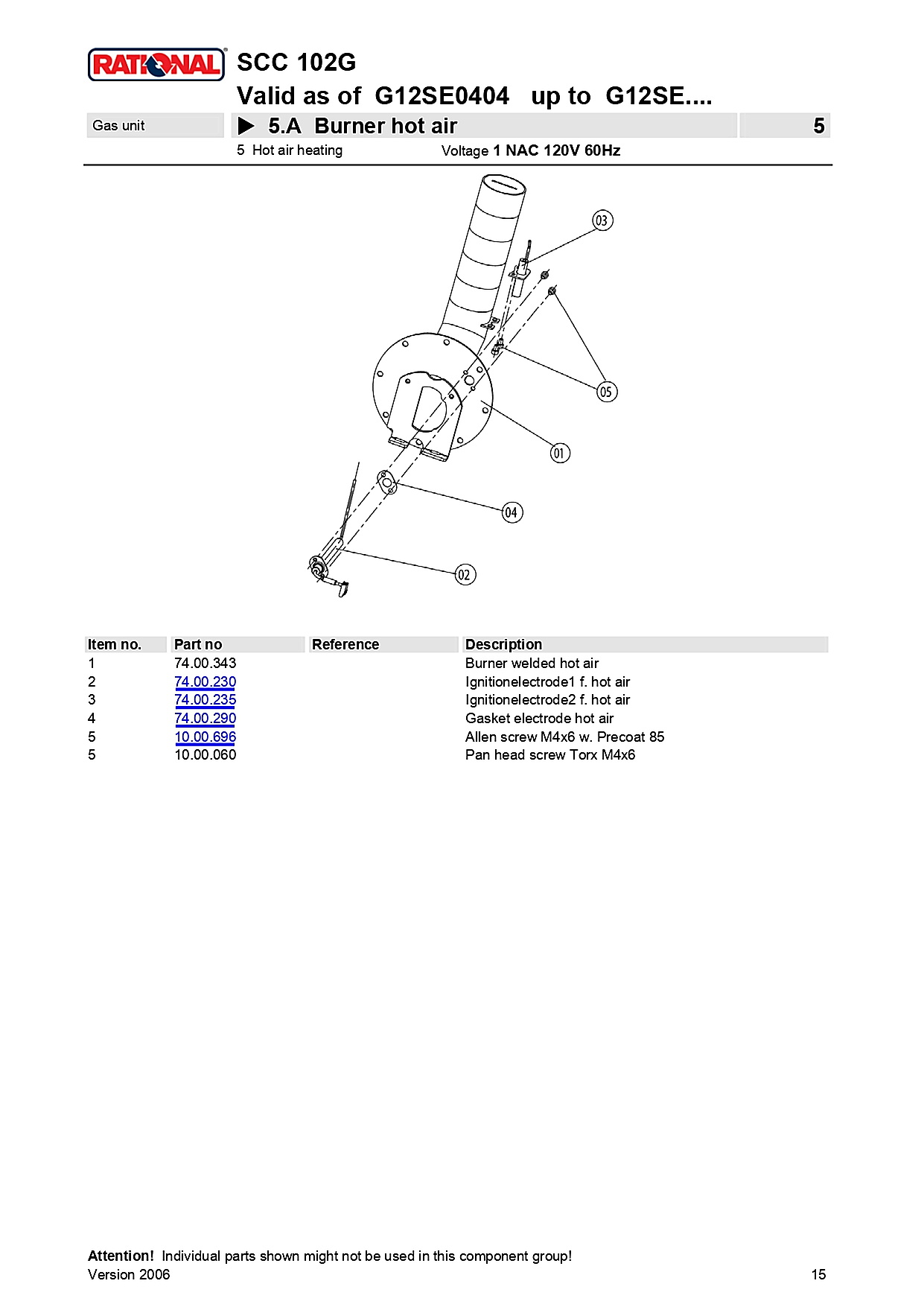 Rational A Burner hot air