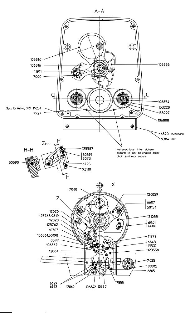 Machine head front housing MANOMAT SKO -1