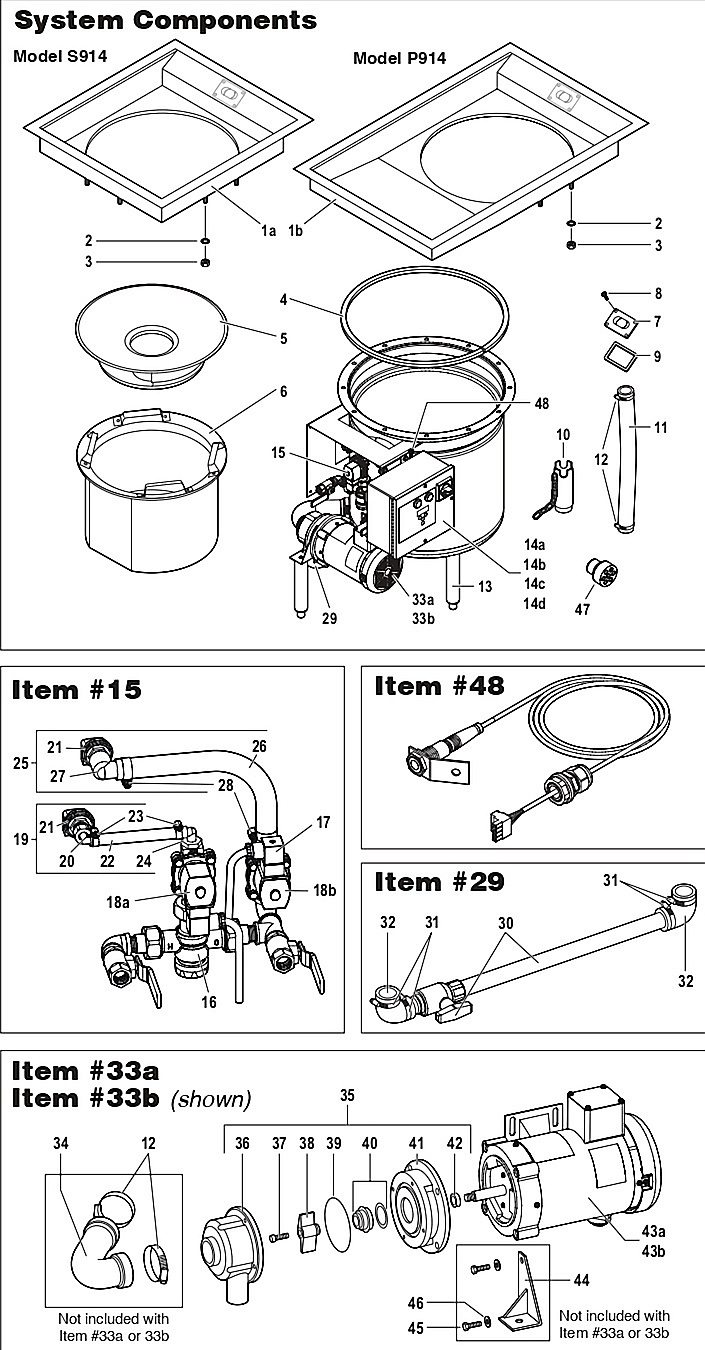 PARTS BREAKDOWN for Models S914 and P914