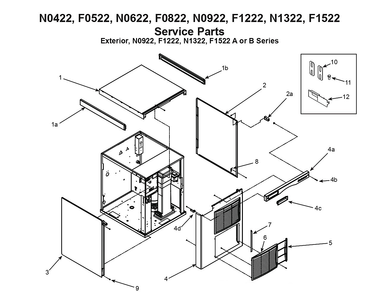 Exterior, N0922, F1222, N1322, F1522 A or B Series