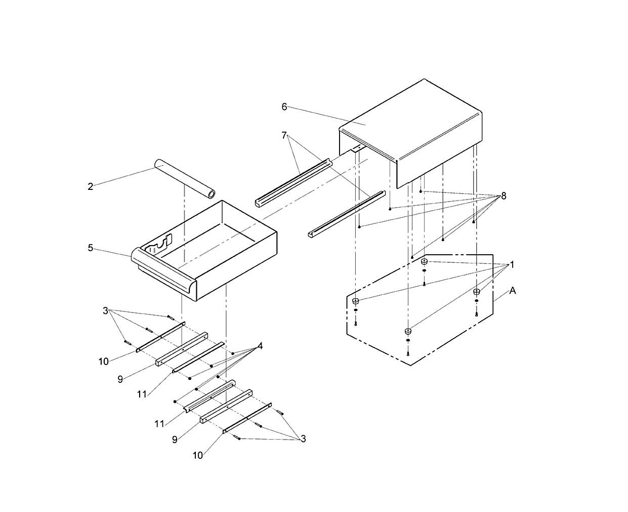 Satzschublade ground bin