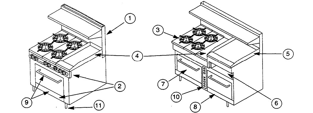 RESTAURANT RANGE PARTS