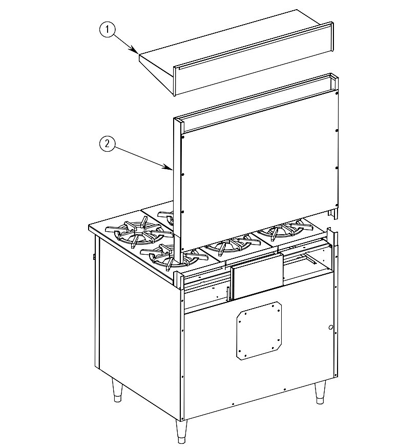 Shelf and Flue Riser Parts