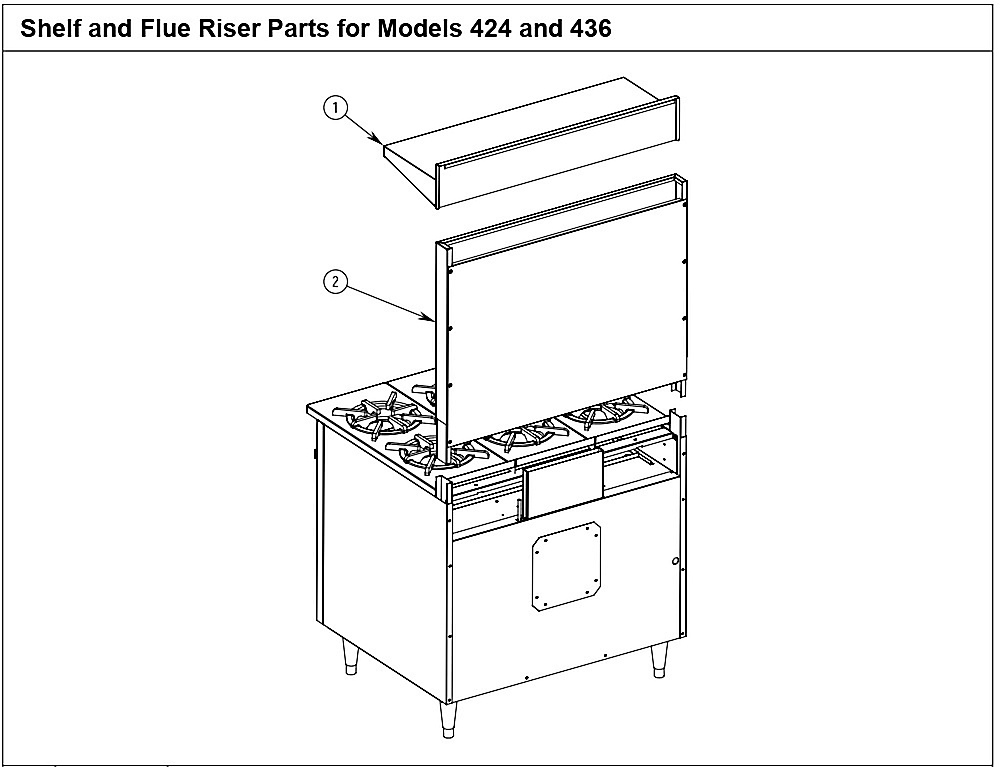 Shelf and Flue Riser Parts for Models 424 and 436