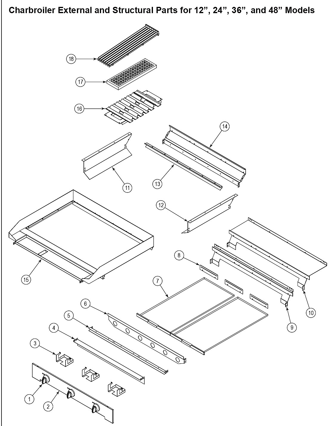 Charbroiler External and Structural Parts