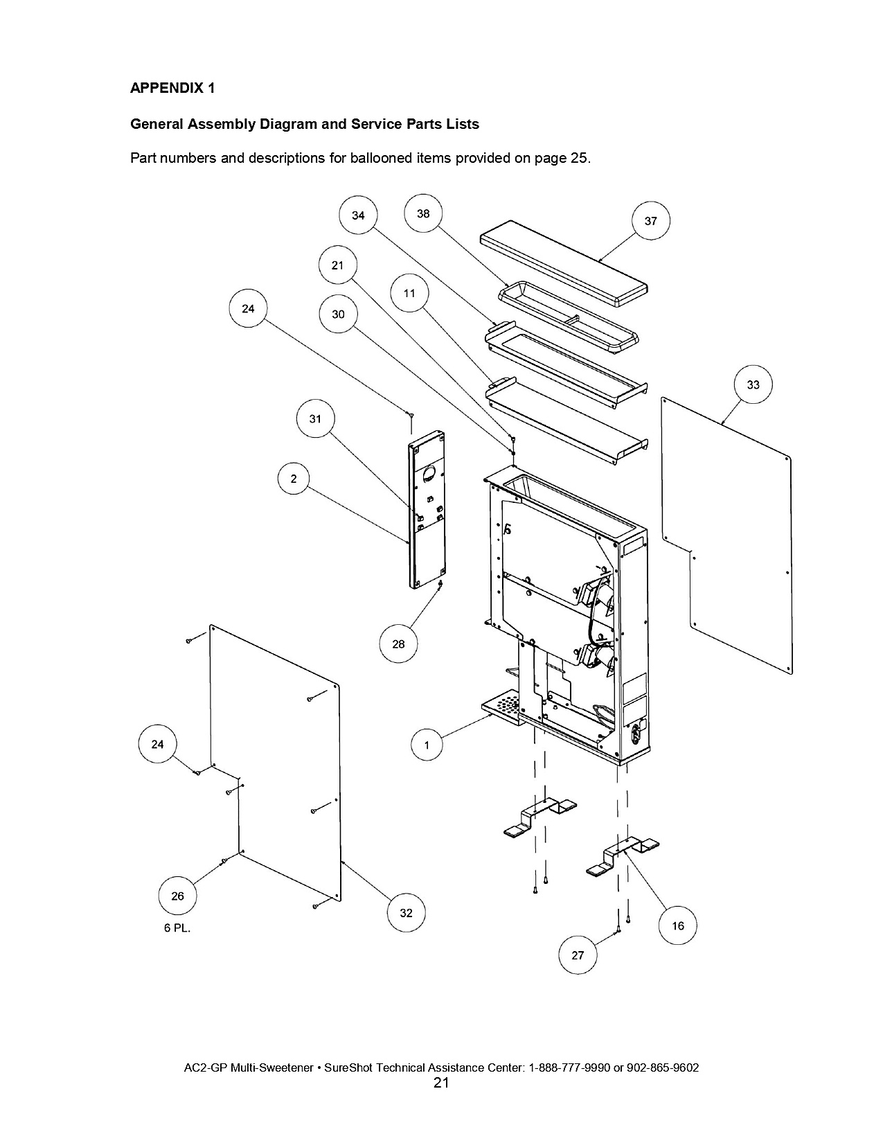 General Assembly Diagram and Service Parts Lists