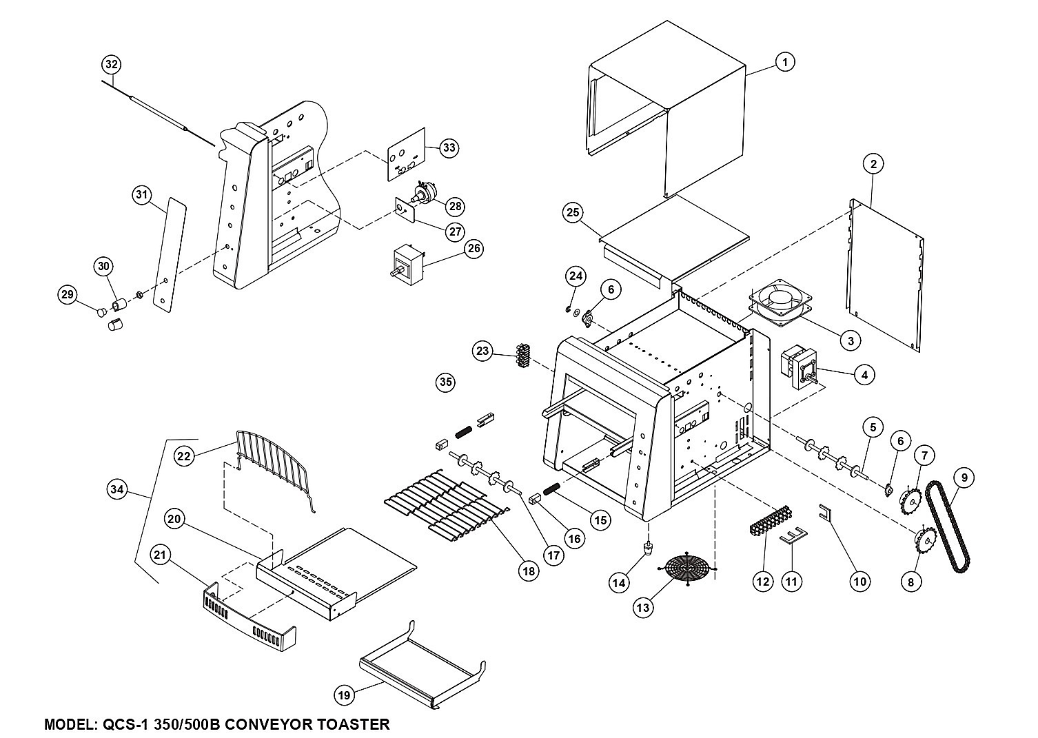 QCS-1 350/500B CONVEYOR TOASTER