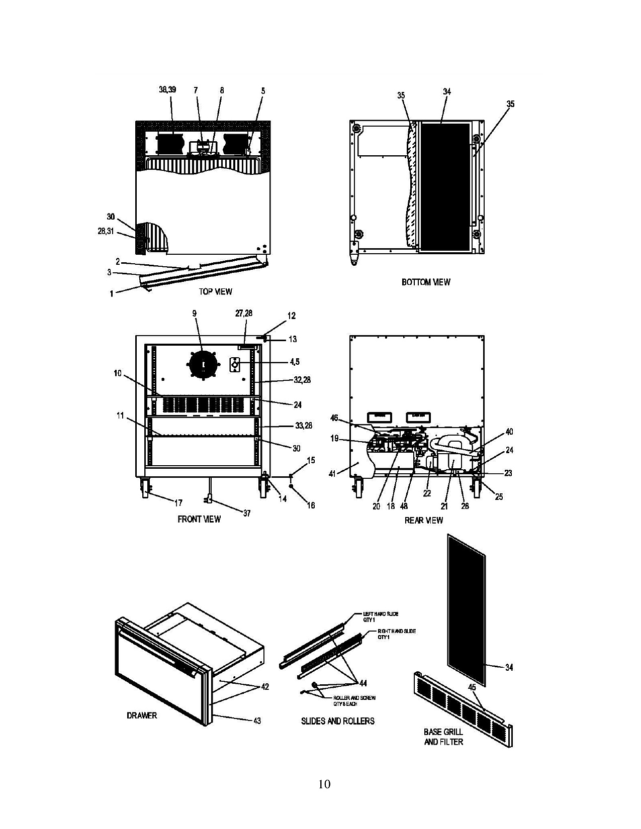 Replacement part list