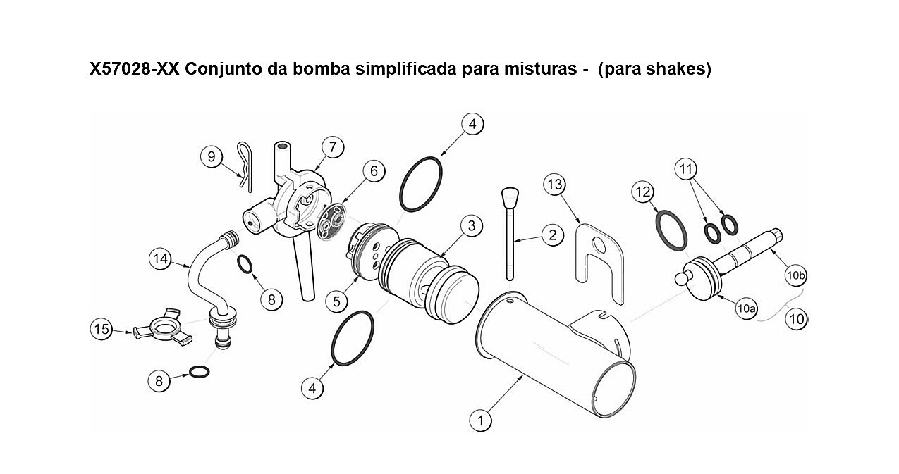 X57028-XX Conjunto da bomba simplificada para misturas - (para shakes)