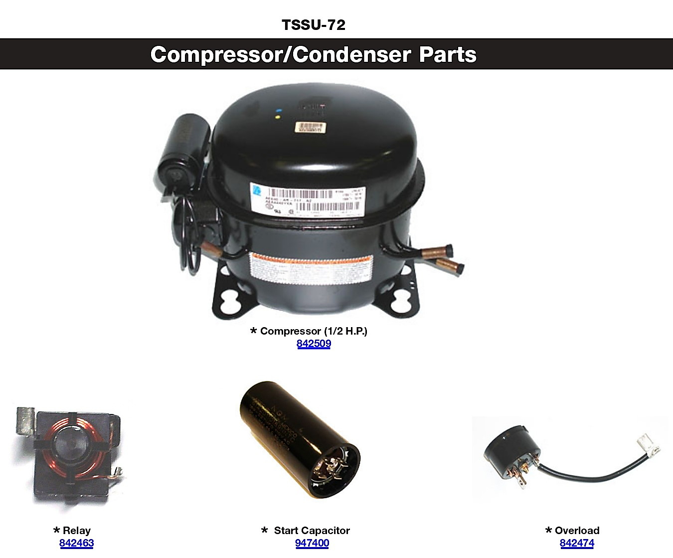 Compressor/Condenser Parts TSSU-72