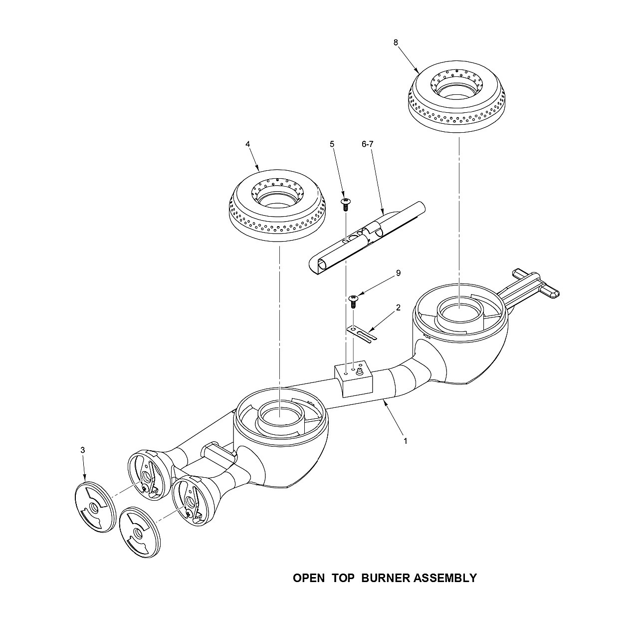 OPEN TOP BURNER ASSEMBLY