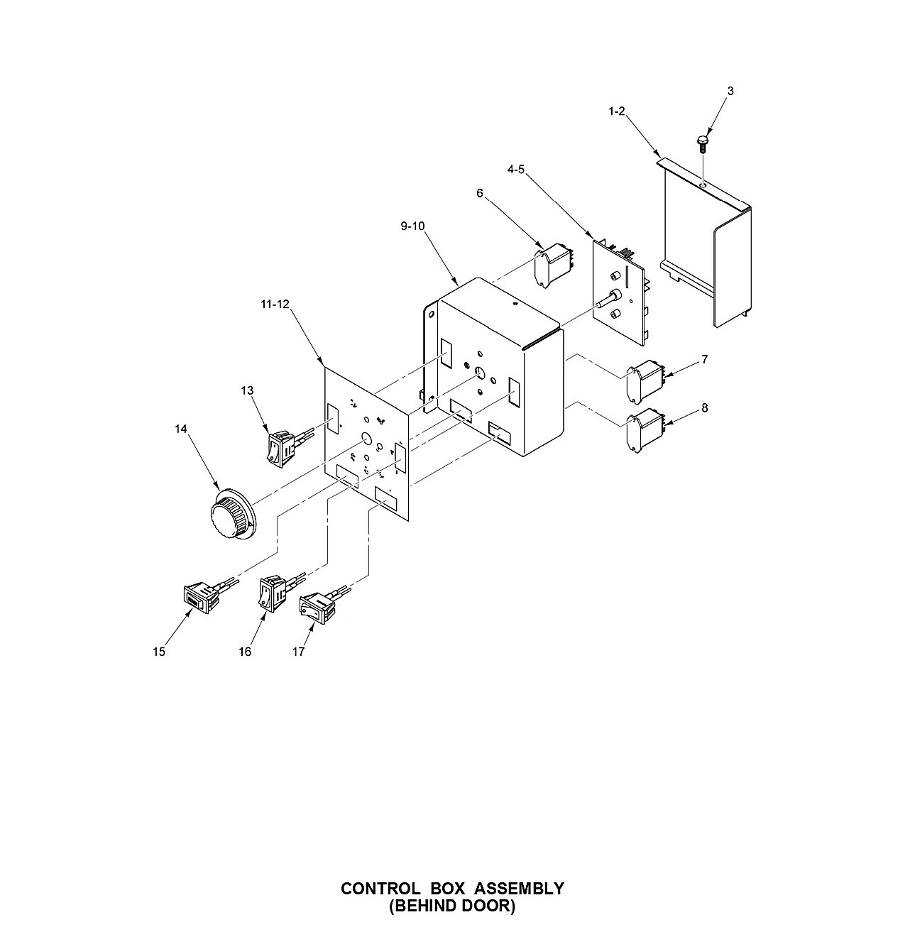 CONTROL BOX ASSEMBLY (BEHIND DOOR)