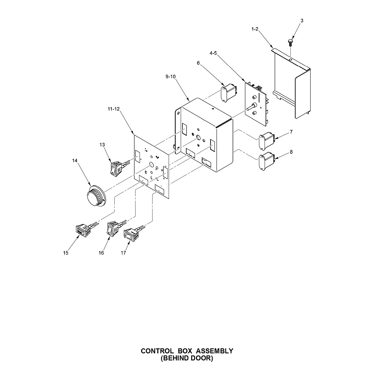 CONTROL BOX ASSEMBLY (BEHIND DOOR)
