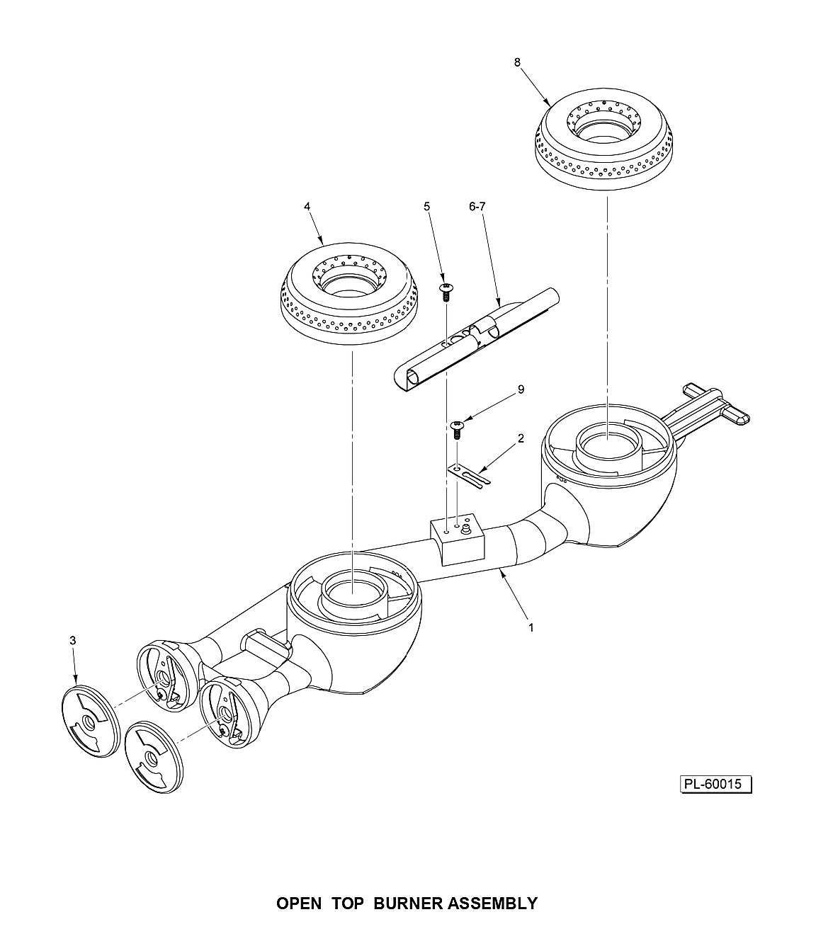 OPEN TOP BURNER ASSEMBLY