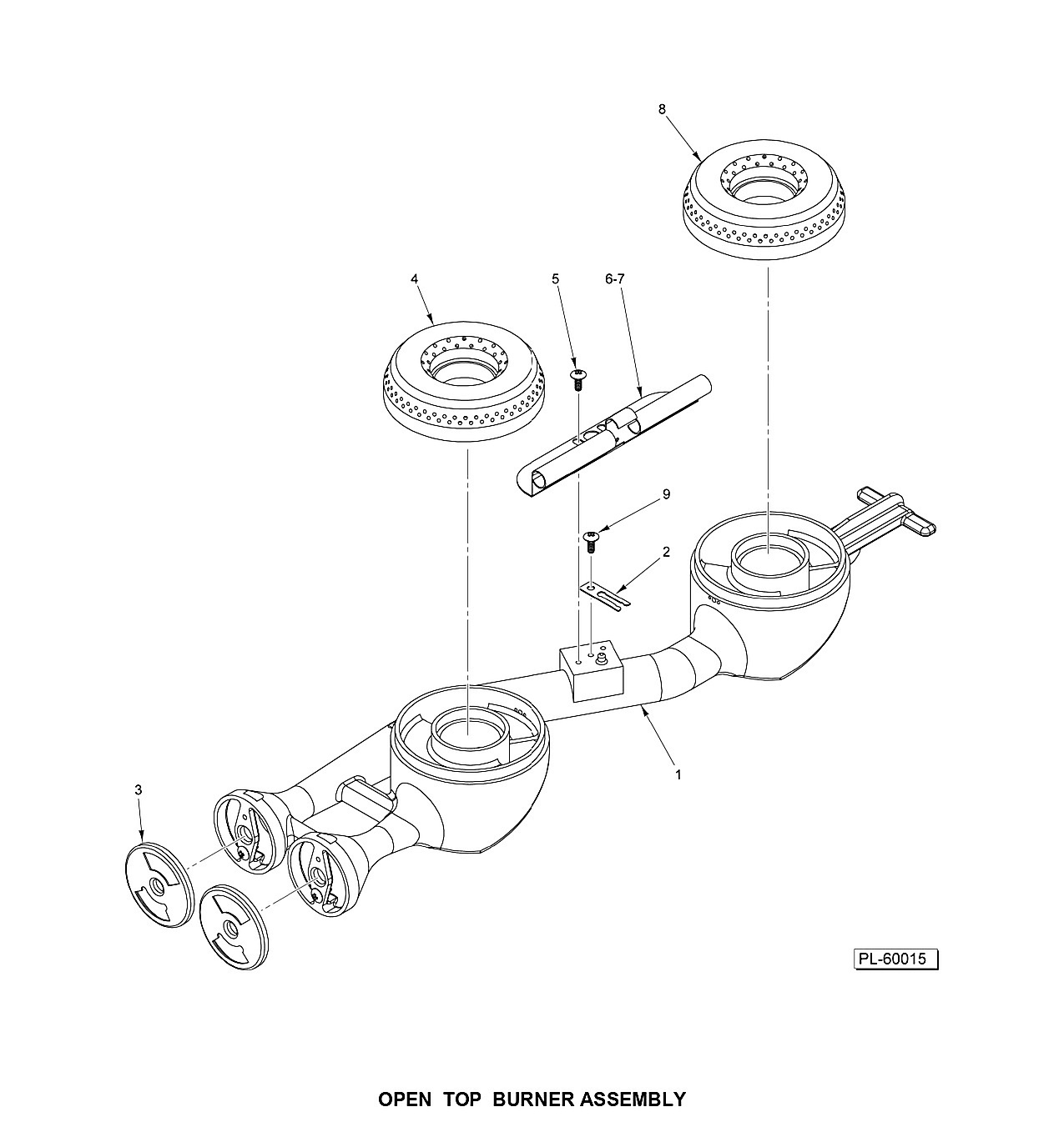OPEN TOP BURNER ASSEMBLY