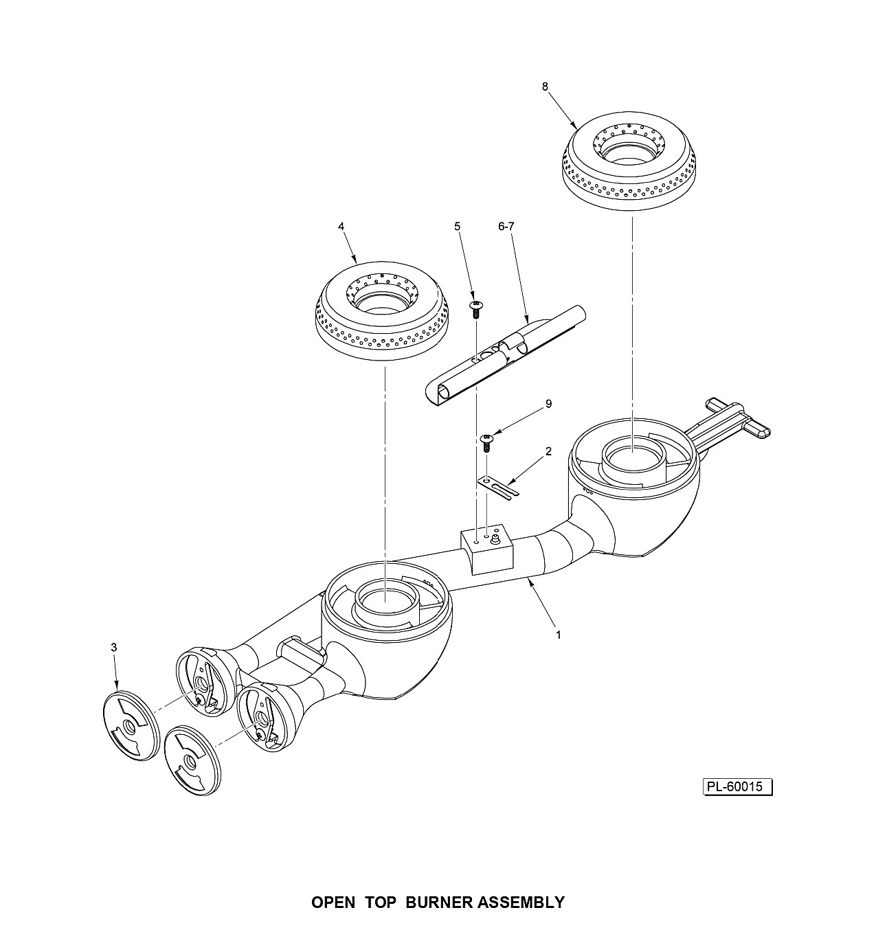 OPEN TOP BURNER ASSEMBLY