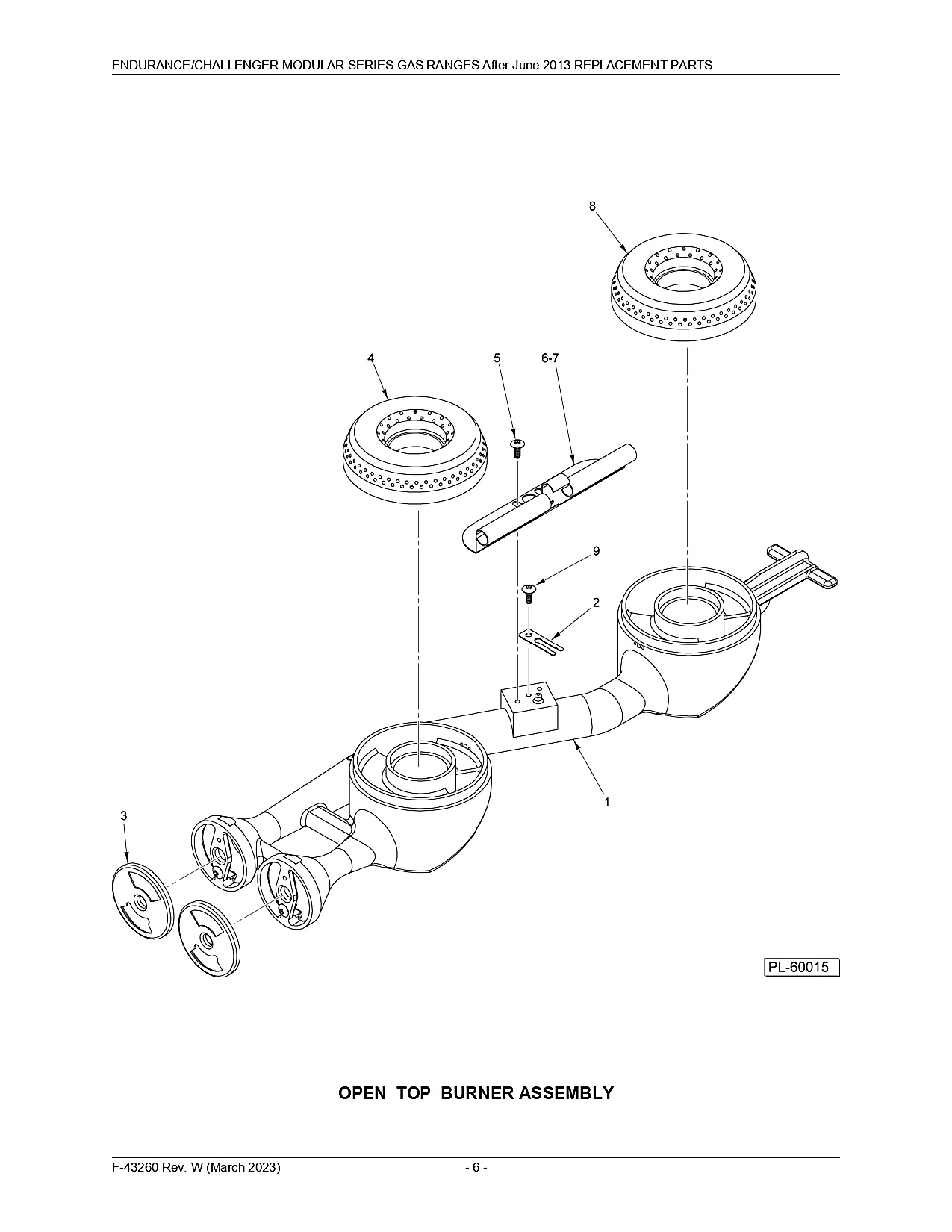 OPEN TOP BURNER ASSEMBLY