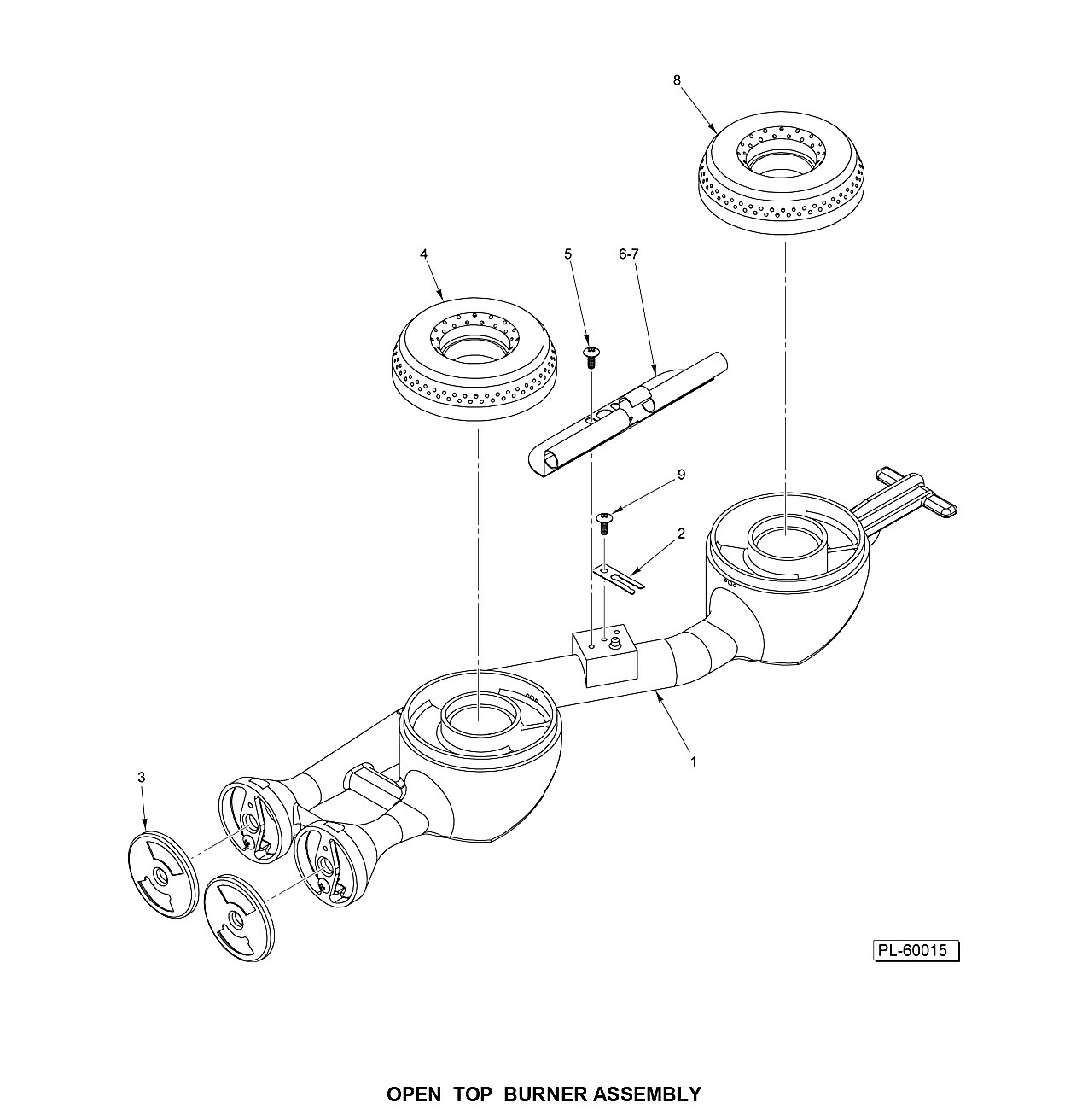 OPEN TOP BURNER ASSEMBLY