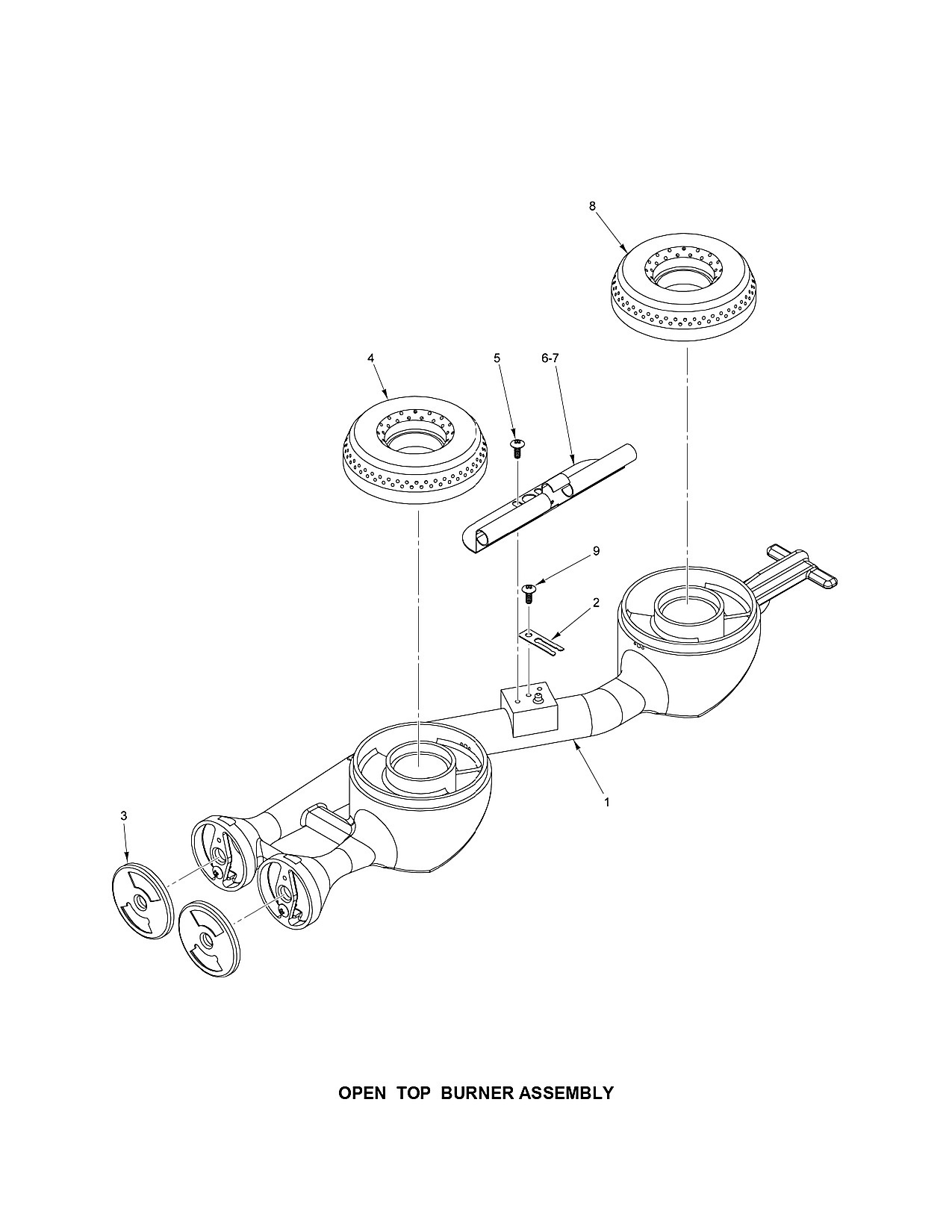 OPEN TOP BURNER ASSEMBLY