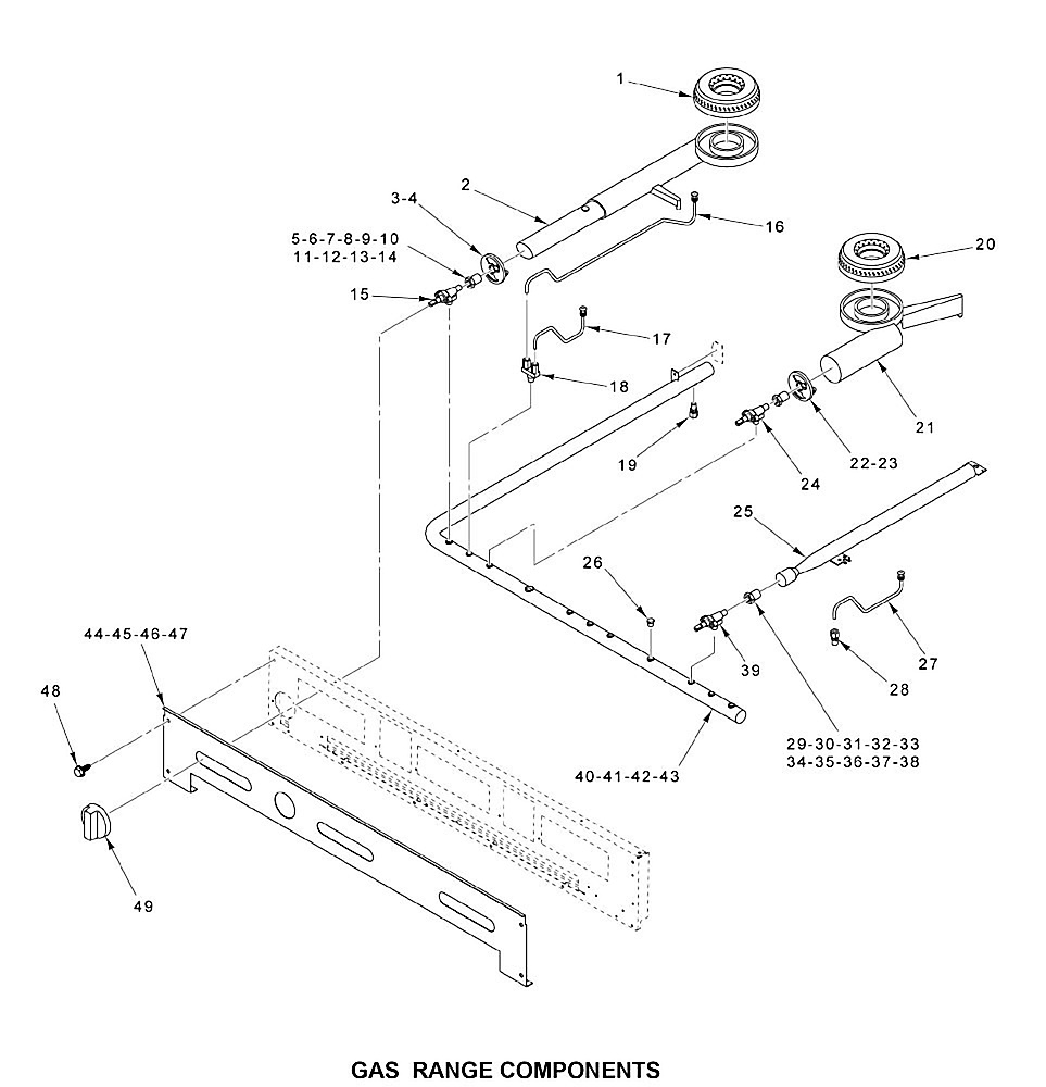 GAS RANGE COMPONENTS