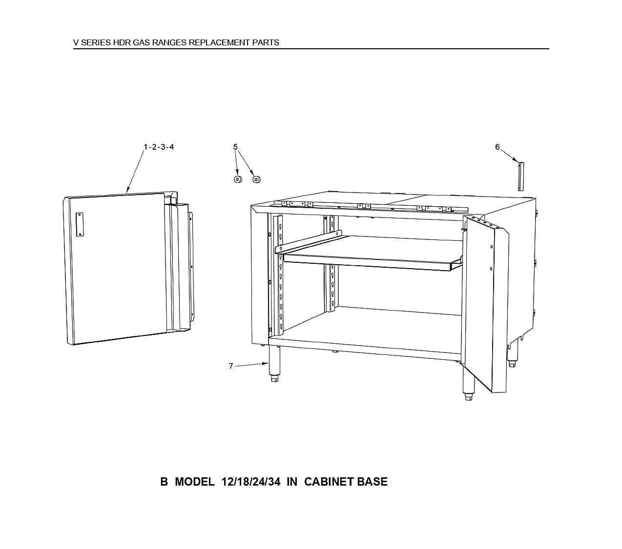 B MODEL 12/18/24/34 IN CABINET BASE S MODEL OVEN