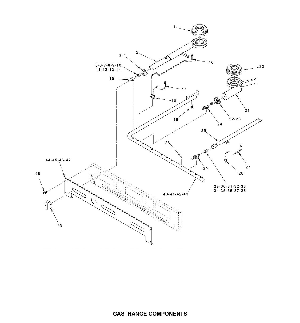 GAS RANGE COMPONENTS
