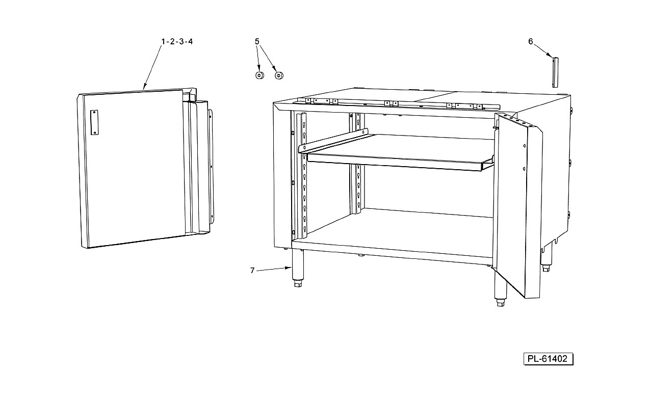B MODEL 12/18/24/34 IN CABINET BASE