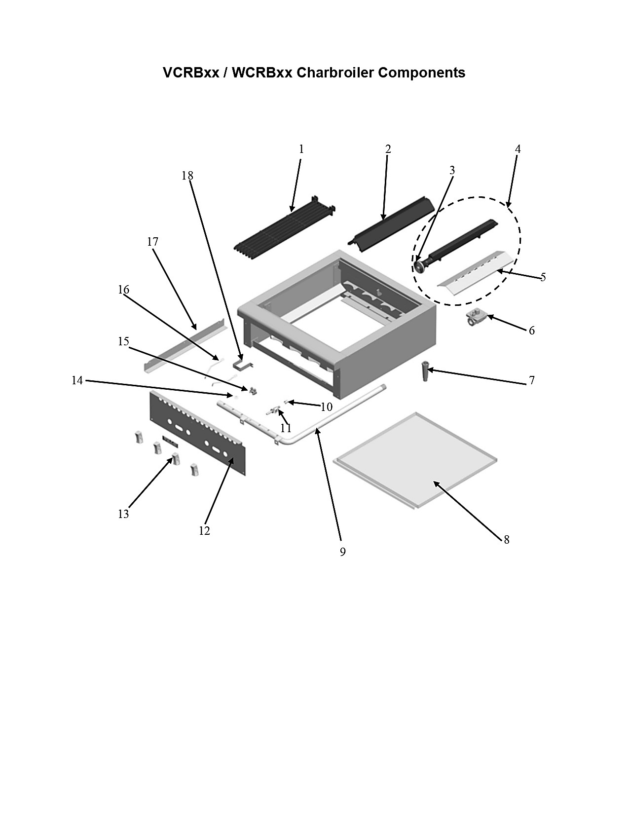 VCRBxx / WCRBxx Charbroiler Components