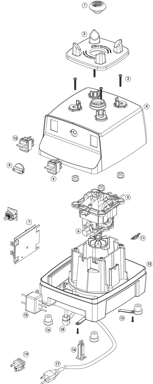 Variable Speed Drink Machine Parts List