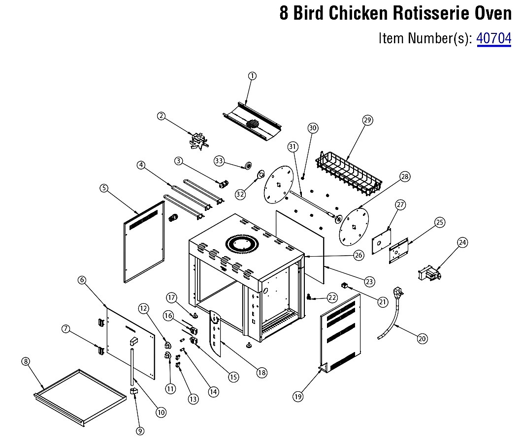 8 Bird Chicken Rotisserie Oven