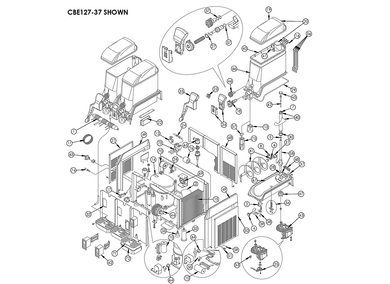 REPLACEMENT PARTS CBE127-37
