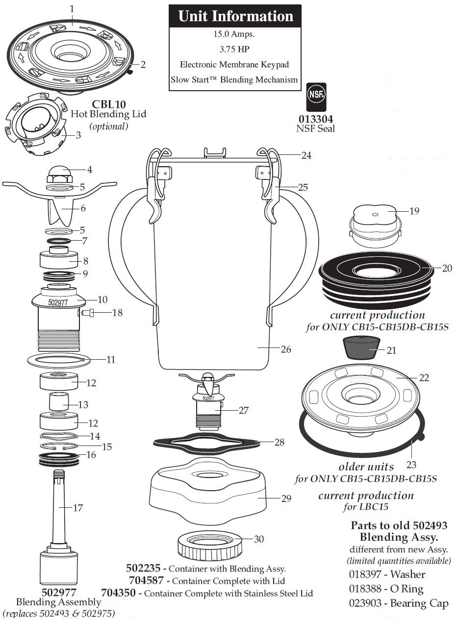 thumbnail image 2 of Waring Commercial 3.75 HP Motor For CB15/CB16 Blenders – Includes 503328 Coupling 2 of 3